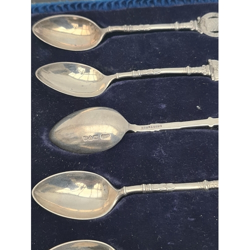 243 - Sterling Silver Chester 1918 Boxed Catholic Religious Spoons. Each Spoon Has an Individual Religious... 