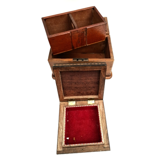 27 - Vintage 2 x Wooden Boxes 1 With Internal Divides 1 Inlaid. One measures 7 inches by 4.5 inches by 4.... 