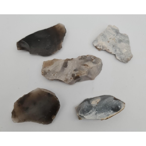 287 - Antique Late Palaeolithic 5 Flint Weapons Arrow Heads #8. Excavated in the late 1980's on Hengistbur... 