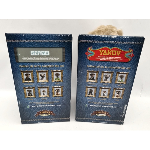 336 - Vintage 2 x Original Meerkat Figures in Original Packaging Sergei and Yakov. Each measures 12 inches... 