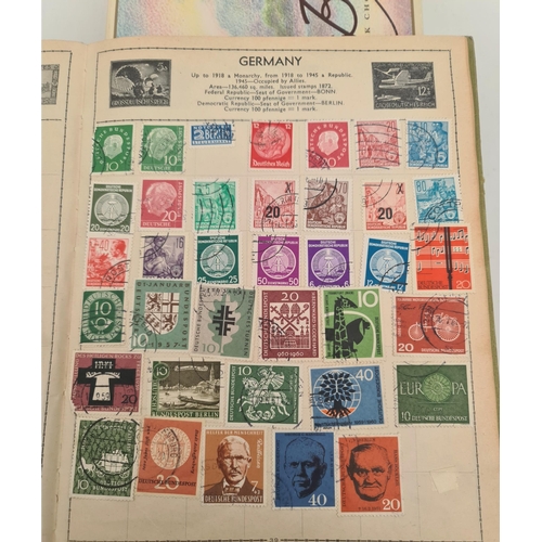 121 - Comet Stamp Album and box of Loose Stamps. Shipping is available. Please ask for a quote before bidd... 