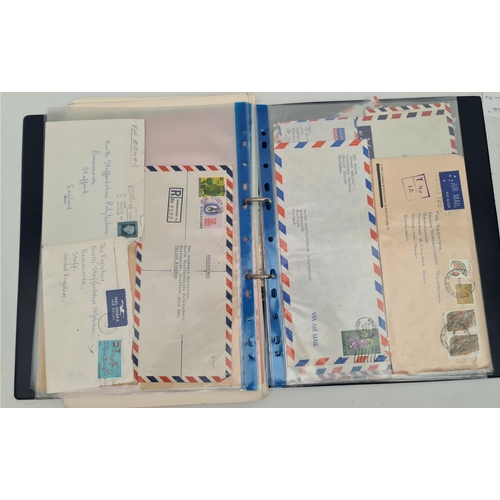 123 - Stamp Album or Stock Book Includes Commonwealth Stamps, 1st Day Covers and Airmail Letters. Shipping... 