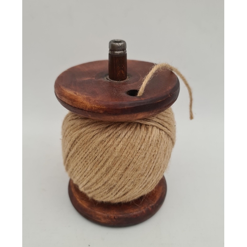 143 - Antique Wooden String Holder Worsted Bobbin Flange, Calder Valley Mills c1913. Measures 6 inches tal... 