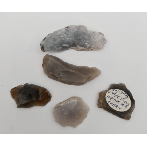 174 - Antique Late Palaeolithic 5 Flint Weapons Arrow Heads #4. Excavated in the late 1980's on Hengistbur... 