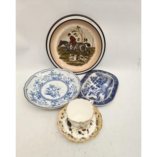 397 - Assorted Ceramics. Includes Cheetham Blue and White, Fox Hunting Scene, Chinese Plate and Cup and Sa... 