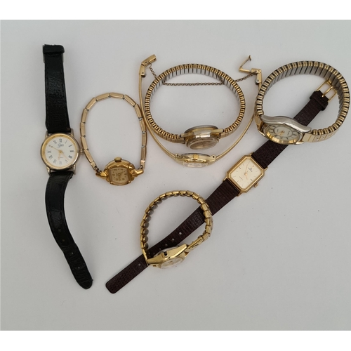 81 - Vintage Parcel of 7 Assorted Ladies Wrist Watches. Includes Rotary, Louifrey, Saxon, Lorus and Falco... 