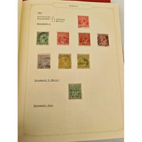 106 - 2 Stamp Albums Australia 1913 to 1981 Over 600 Stamps Presented on Individual Annotated Sheets. Ship... 