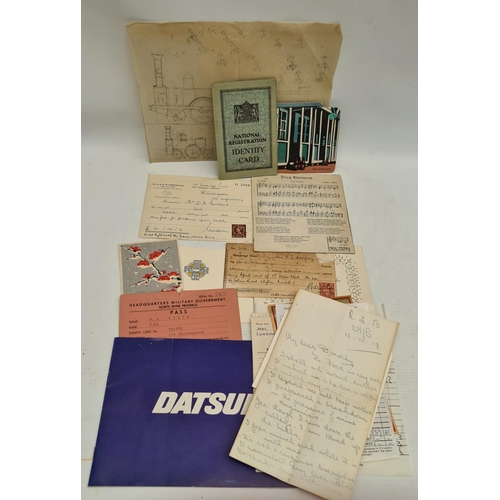 113 - Parcel of Ephemera Includes Military Passes 1945 Beer Mats Beer Labels Receipts and Royal Buckingham... 