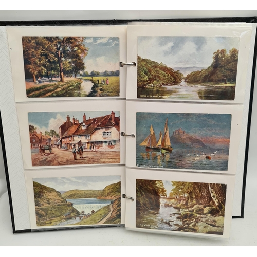 132 - Post Card Album Contains 150 Colour Postcards. Includes some military related, assorted street, coun... 