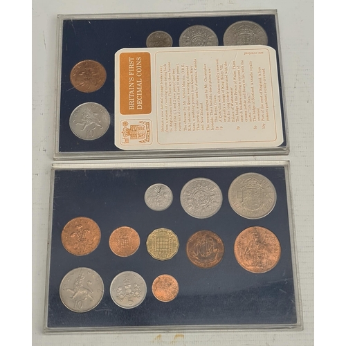 147 - Collectable Coins 2 x Display Packs Great Britains Last Complete Set of Coinage Using � s d System B... 