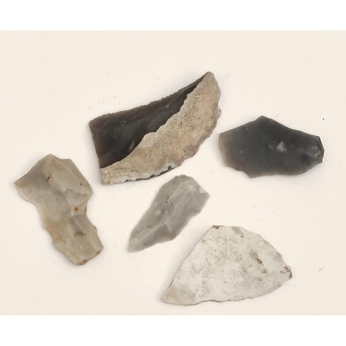 168 - Antique Late Palaeolithic5  Flint Weapons Arrow Heads #4. Excavated in the late 1980's on Hengistbur... 