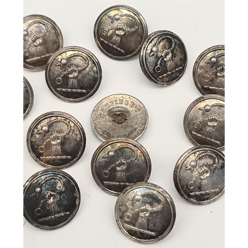 19 - Parcel of 13 Late 19th early 20th Century Silver Coloured Livery Buttons by Armfield's Birmingham. M... 