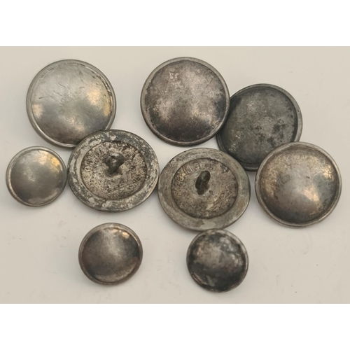 21 - Parcel of 9 Late 19th early 20th Century Silver Coloured Livery Buttons by Thomas Carlyle of Aston B... 