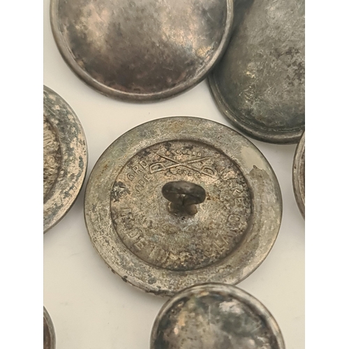 21 - Parcel of 9 Late 19th early 20th Century Silver Coloured Livery Buttons by Thomas Carlyle of Aston B... 