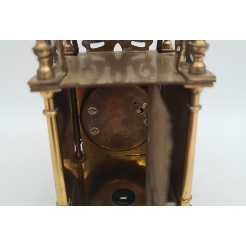 222 - Vintage Brass Smiths 8 Day Lantern Clock 1950's, Non Striking, Made in England. Measures 7 inches ta... 