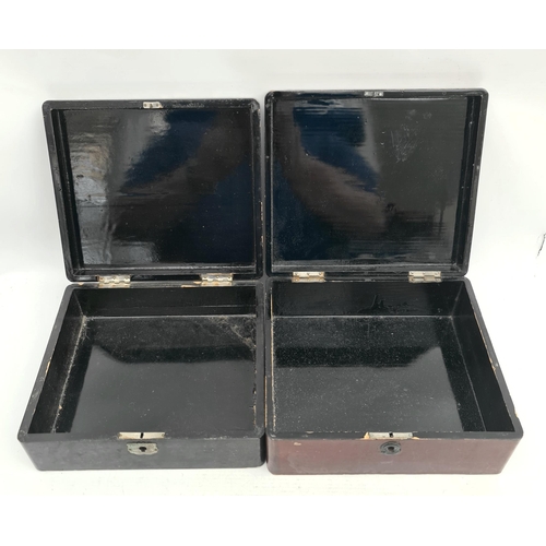 26 - 2 x Vintage Lacquered Oriental Wooden Boxes. The largest measures 8 inches by 7 inches by 3 inches. ... 