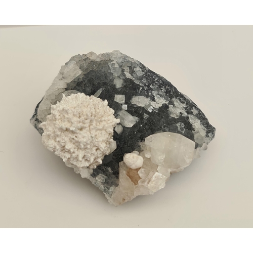 290 - Collectable Mineral Apophyllite and Scolecite Zeolite  Weight 119g. Measures 7cm by 6cm by 4cm thick... 