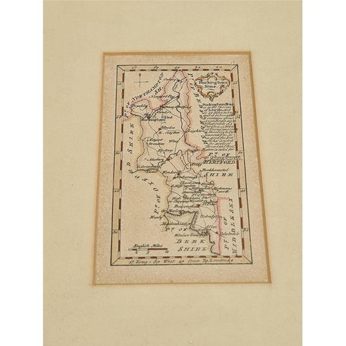 352 - Antique Framed Engrave Printed and Hand Coloured Map of Buckinghamshire. Believed to be from late 17... 