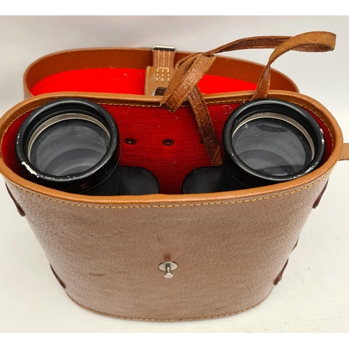 359 - Eikow Air Port Binoculars 12 x 50 Coated Lens With Original Leather Carry Case. Shipping is availabl... 