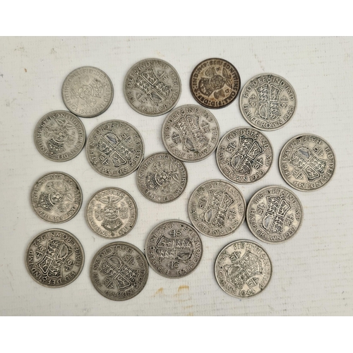 395 - Collectable Silver Coins 12 x George VI Half Crowns and 6 George VI Two Shilling Coins All pre 1947.... 