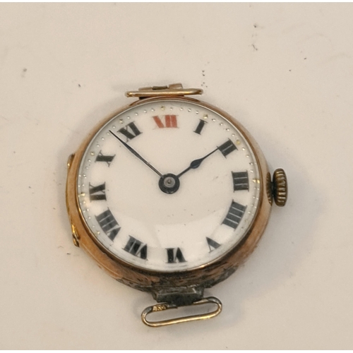 47 - Ladies 9ct Gold Wrist watch Early 20th Century, Enamel Dial. Total weight 13g Shipping is available.... 