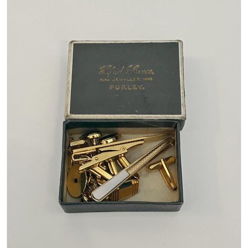 60 - Vintage Parcel of Assorted Costume Jewellery Cufflinks, Tie Clips and Pins. Shipping is available. P... 