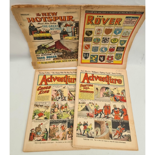 97 - 10 x 20th Century Comics or Boys Papers Adventure 1950's The New Hotspur 1961 The Rover 1957. Shippi... 