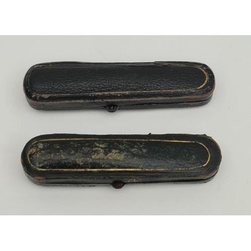 69 - 2 x Cheroot Holders In Original Cases. Includes a 9ct Gold Plated banded cheroot. Each measures 3 in... 