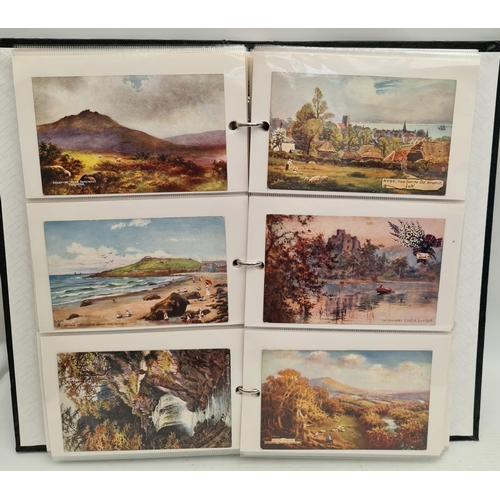 108 - Post Card Album Contains 150 Colour Postcards. Includes some military related, assorted street, coun... 