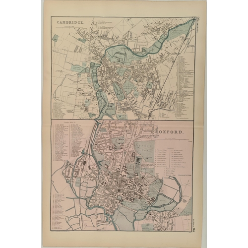 121 - Antique Map 1899 G. W Bacon & Co . Oxford & Cambridge Not Framed. Measures 35cm by 53cm. From an ori... 