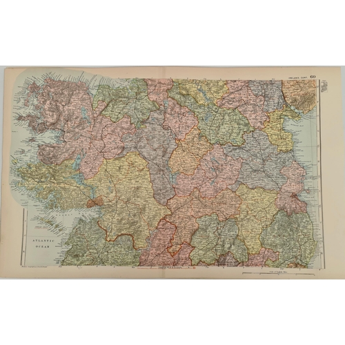 122 - Antique Map 1899 G. W Bacon & Co. Ireland Central Not Framed. Measures 35cm by 53cm. From an origina... 