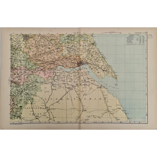 126 - Antique Map 1899 G. W Bacon & Co. Lincolnshire Not Framed. Measures 35cm by 53cm. From an original A... 