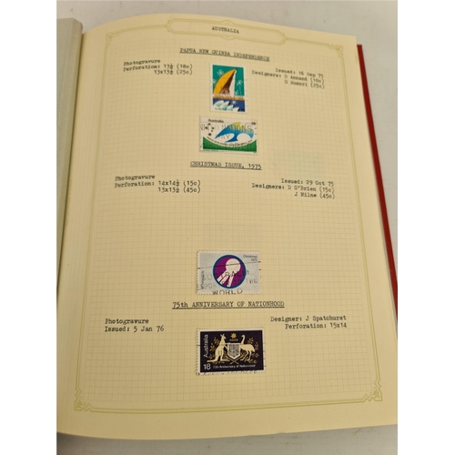 131 - 2 Stamp Albums Australia 1913 to 1981 Over 600 Stamps Presented on Individual Annotated Sheets. Ship... 