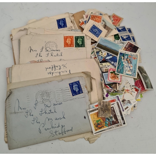 135 - Parcel of Loose Stamps and Stamps on Envelopes With Letters Inside. Approximately 300 Assorted World... 