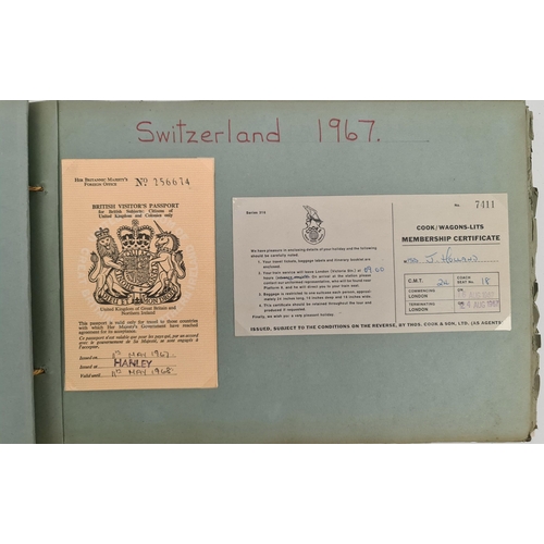 137 - Vintage Travel Scrapbook Switzerland 1967. Includes Continental Postcards etc. Shipping is available... 