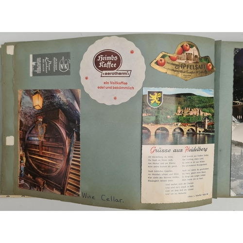 137 - Vintage Travel Scrapbook Switzerland 1967. Includes Continental Postcards etc. Shipping is available... 