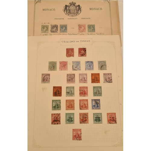 143 - Parcel of 47 Trinidad and Tobago Postage Stamps Queen Victoria to George VI. Plus 17 Monaco Stamps  ... 