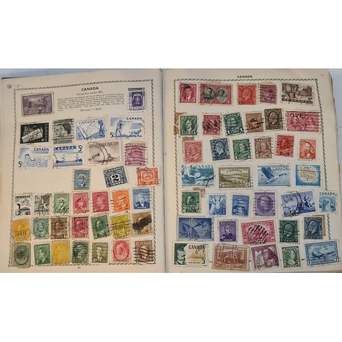 145 - The Triumph Stamp Album With Approximately 1800 World Stamps. Includes various Commonwealth Victoria... 