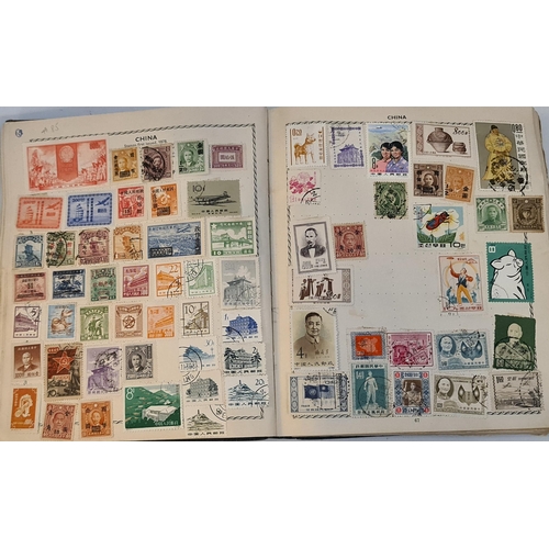 145 - The Triumph Stamp Album With Approximately 1800 World Stamps. Includes various Commonwealth Victoria... 