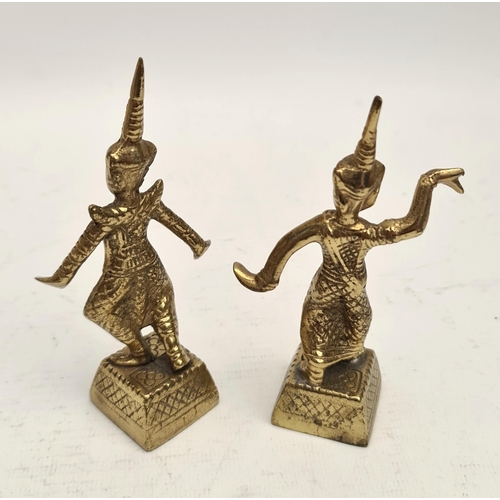 147 - Two Early 20th Century Siam now Thailand Brass Dancing Figures. Each measures 12cm tall. Shipping is... 