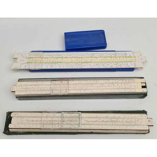 15 - Vintage 3 x Slide Rules In Original Cases. Includes A.G Thornton Ltd, Blundell Harling and  A. W. Fa... 