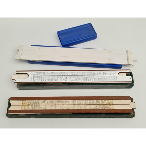 15 - Vintage 3 x Slide Rules In Original Cases. Includes A.G Thornton Ltd, Blundell Harling and  A. W. Fa... 