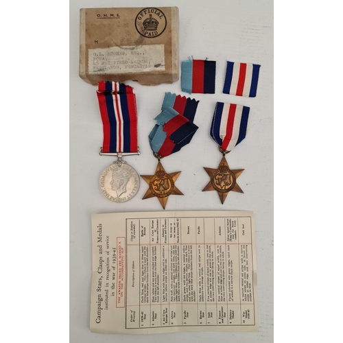 166 - WWII Military Medals Awarded to G. L Hughes. Includes France & Germany Star, The 1939 - 1945 Star an... 