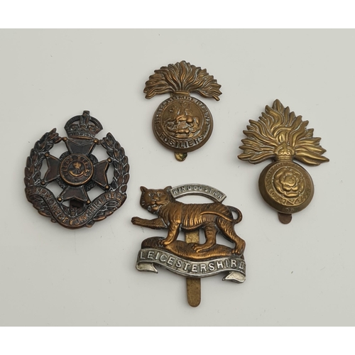 173 - Military Badges Leeds Rifles 8th B P.W.O. West Yorkshire, Leicestershire, Northumberland Fusiliers a... 