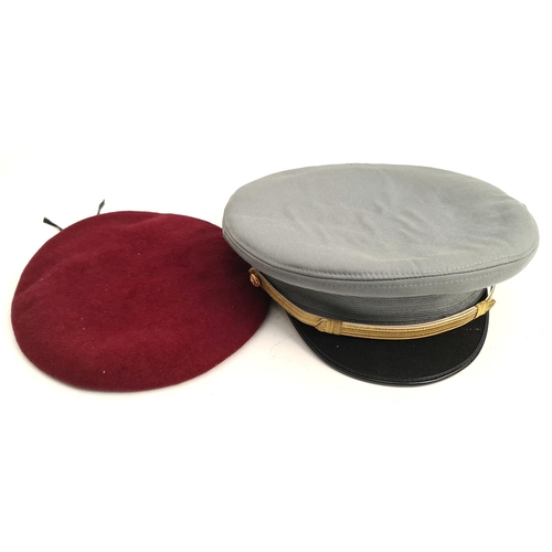 179 - Vintage Police Hats. Two assorted hats from police forces around the world. Includes red beret. Ship... 