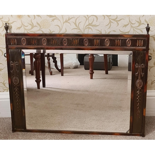 184 - Georgian Style Bevelled Glass Copper Mirror. Measures 28 inches by 24 inches. Shipping is available.... 