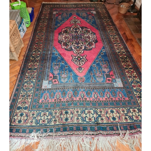 206 - Antiques High Quality Hand Knotted Persian Style Rug Measures 67 inches wide by 127 inches long. Gre... 