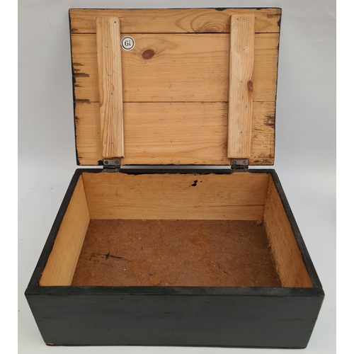 234 - Black Wooden Storage Box. Measures 12 inches by 9 inches. Shipping is available. Please ask for a qu... 