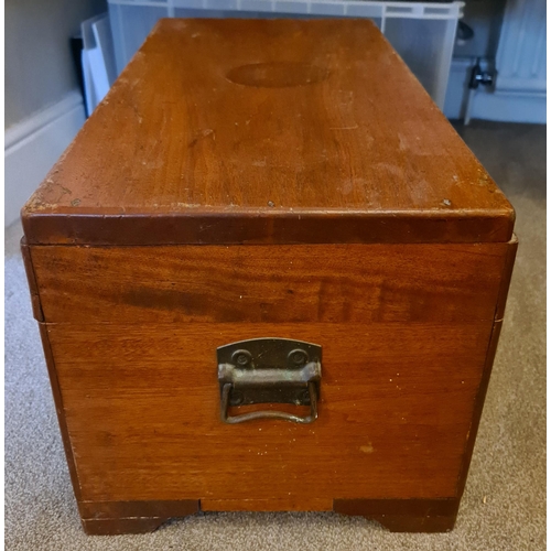 236 - Vintage  20th Century Camphor Chest Box With Internal Shelf. Measures 29 inches by 14 inches by 14 i... 