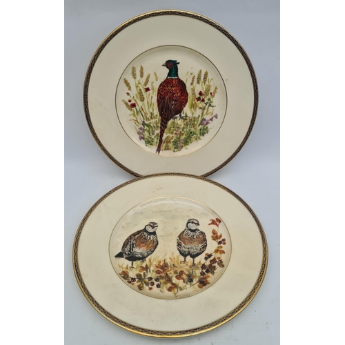 30 - 2 x Minton St James Bone China Plates With Hand Painted Birds, Pheasant and Partridge. Each measures... 